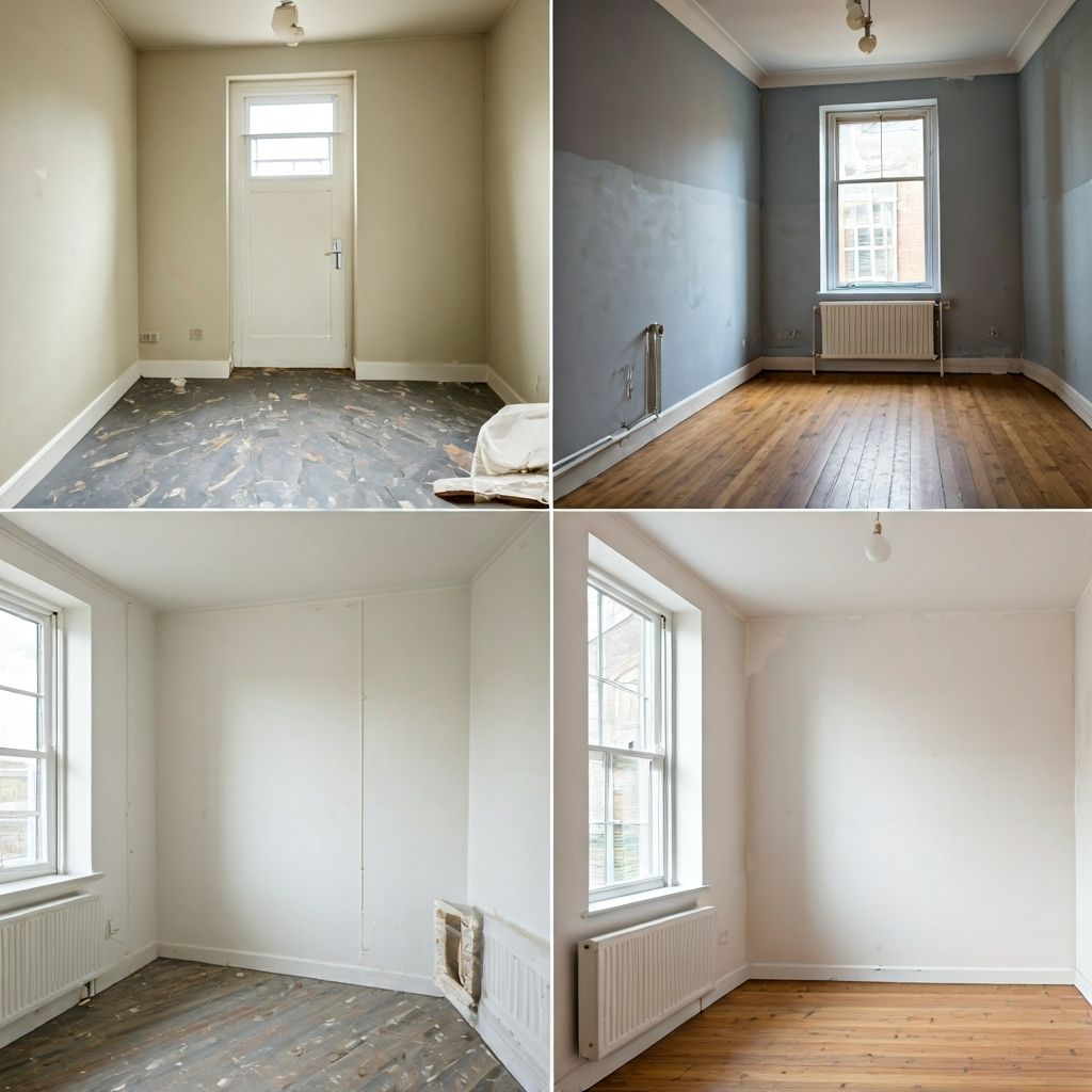 Before and after home renovation showing professional painting transformation by Minors Painters (Minor's Painters LLC) in Maryland